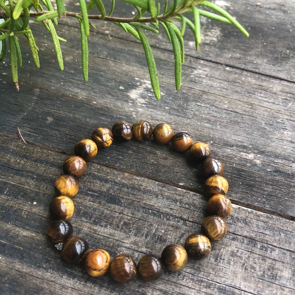 New Tiger Eye Gemstone Crystal Bead Bracelet 8 mm